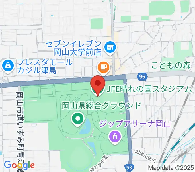 JFE晴れの国スタジアムの地図