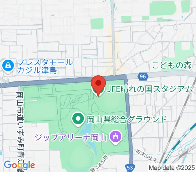 JFE晴れの国スタジアムの地図