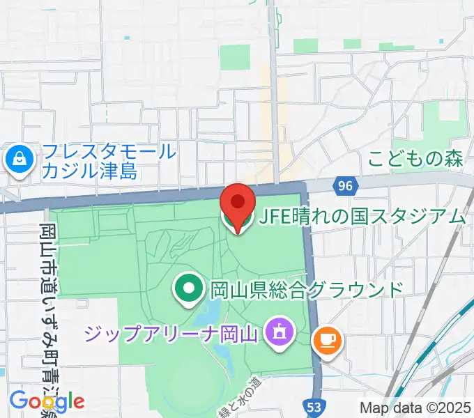JFE晴れの国スタジアムの地図