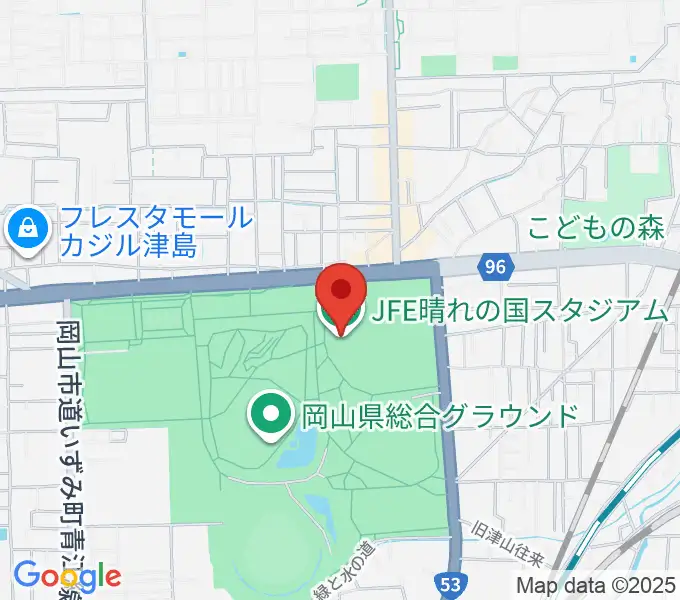 JFE晴れの国スタジアムの地図