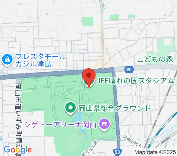 JFE晴れの国スタジアムの地図