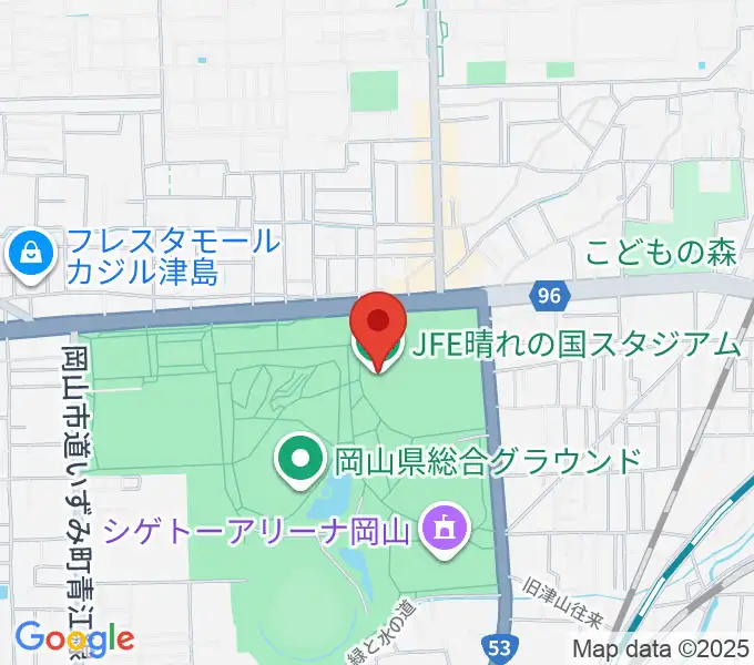 JFE晴れの国スタジアムの地図