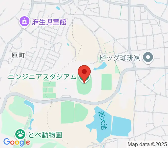 ニンジニアスタジアムの地図