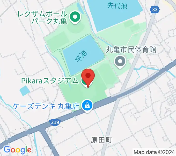 Pikaraスタジアムの地図