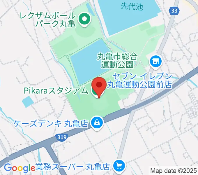 Pikaraスタジアムの地図