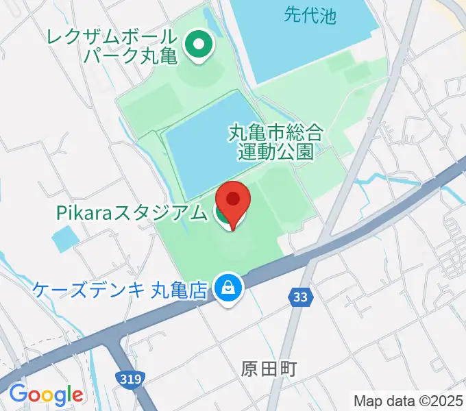 Pikaraスタジアムの地図