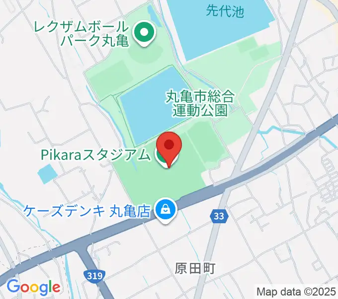 Pikaraスタジアムの地図