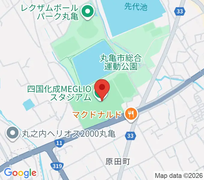 四国化成MEGLIOスタジアムの地図