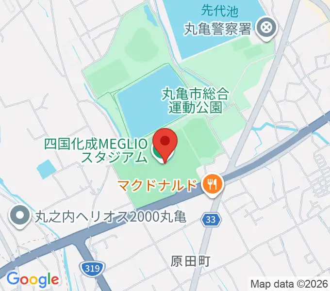 四国化成MEGLIOスタジアムの地図