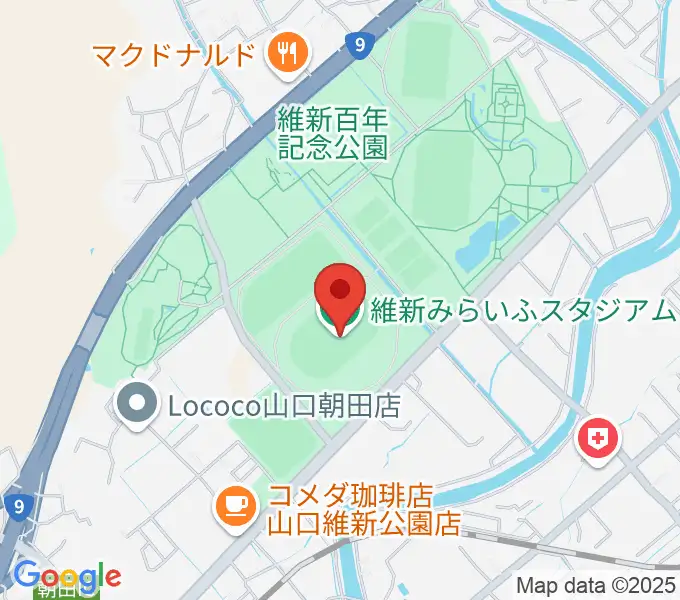維新みらいふスタジアムの地図