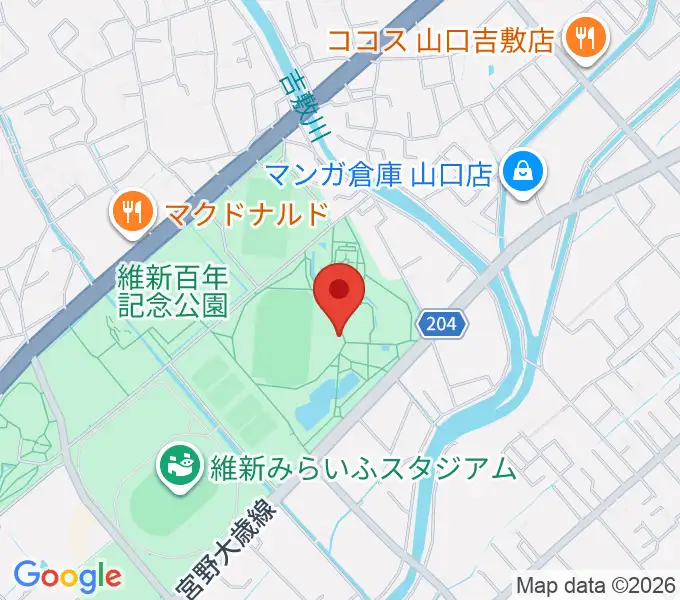 維新百年記念公園野外音楽堂 ビッグシェルの地図