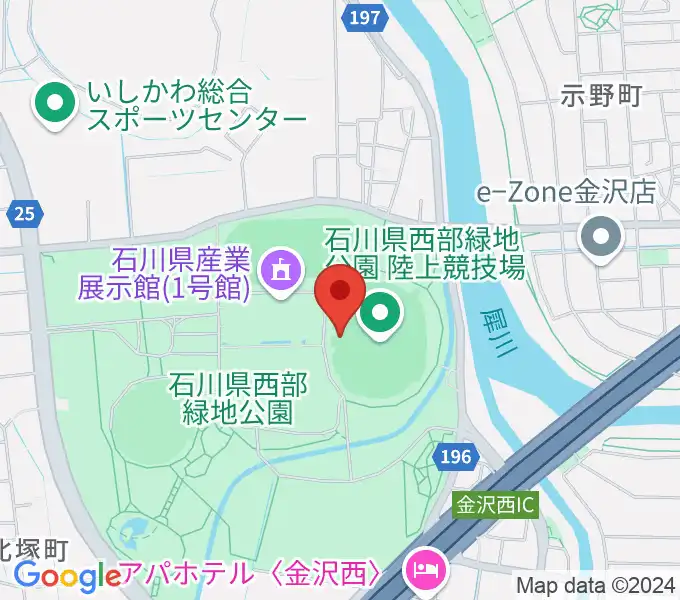 石川県西部緑地公園陸上競技場の地図