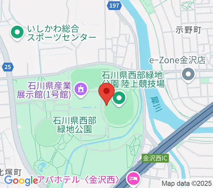 石川県西部緑地公園陸上競技場の地図