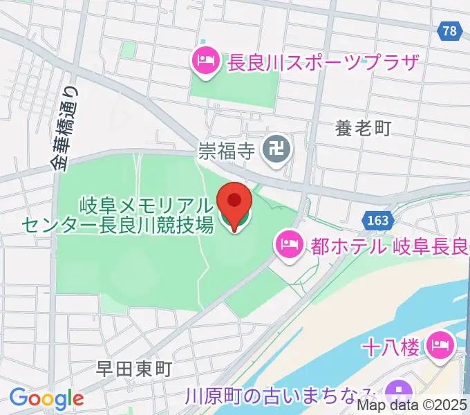 岐阜メモリアルセンター長良川競技場の地図