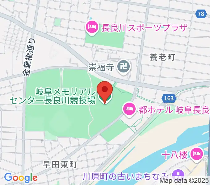 岐阜メモリアルセンター長良川競技場の地図