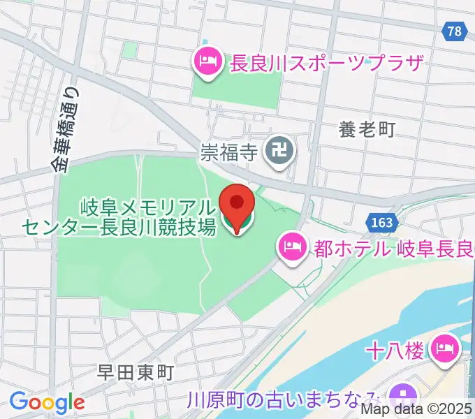 岐阜メモリアルセンター長良川競技場の地図