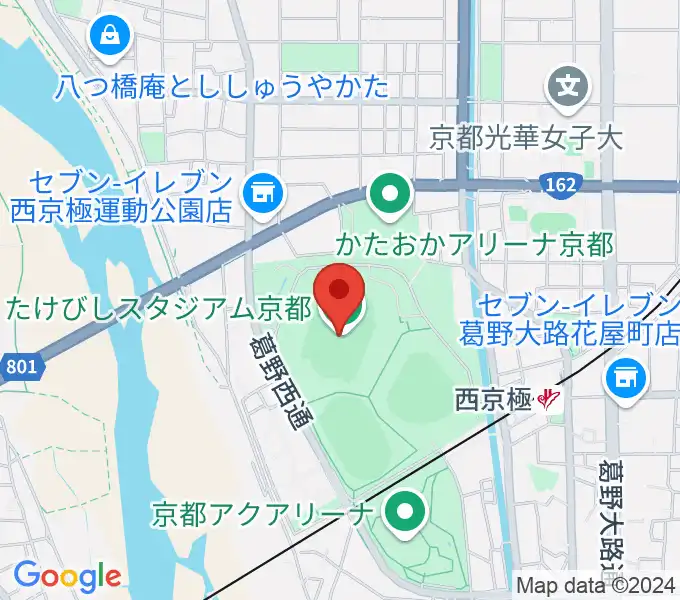 たけびしスタジアム京都の地図