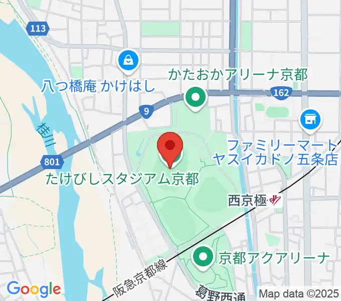 たけびしスタジアム京都の地図