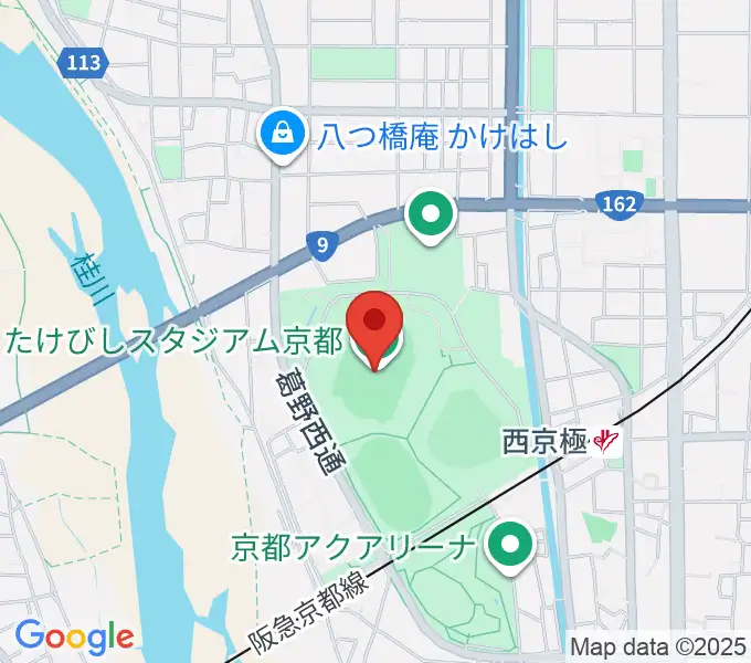 たけびしスタジアム京都の地図