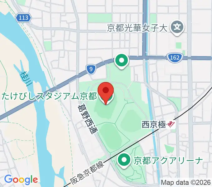たけびしスタジアム京都の地図