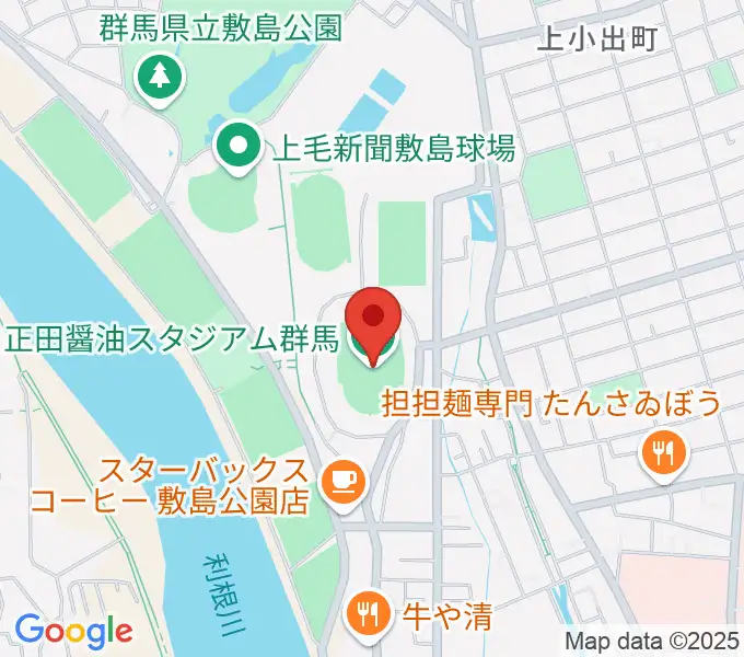 正田醤油スタジアム群馬の地図