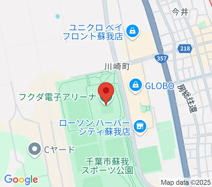 フクダ電子アリーナの地図