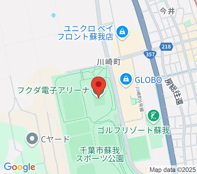 フクダ電子アリーナの地図
