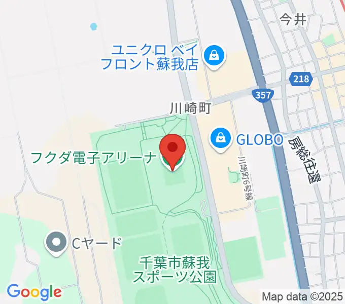 フクダ電子アリーナの地図