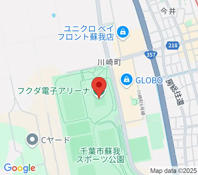 フクダ電子アリーナの地図