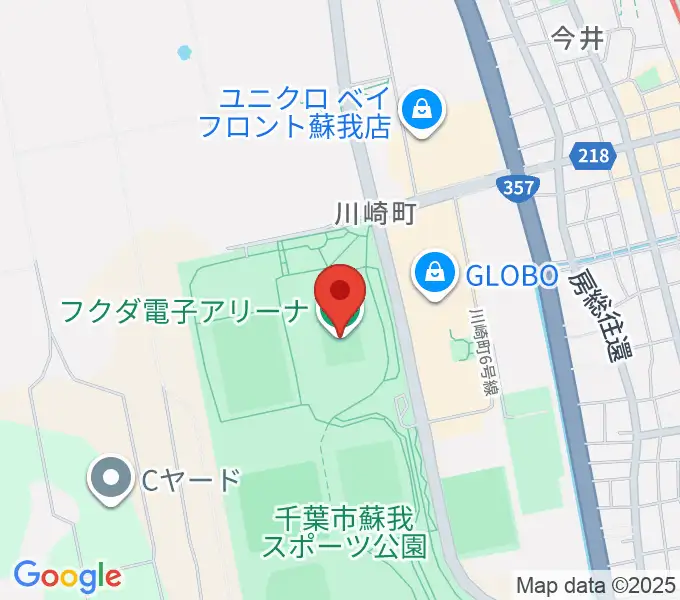 フクダ電子アリーナの地図