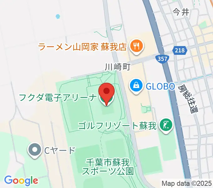 フクダ電子アリーナの地図