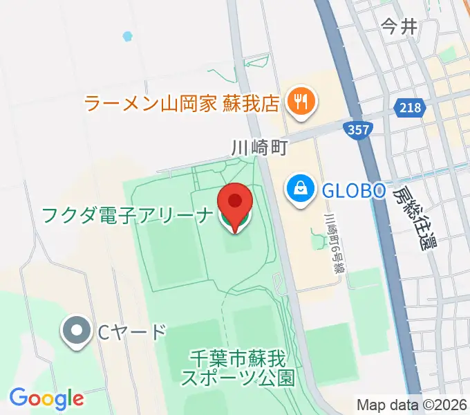 フクダ電子アリーナの地図