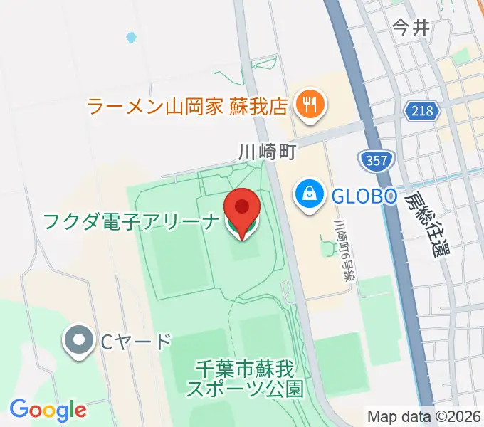 フクダ電子アリーナの地図