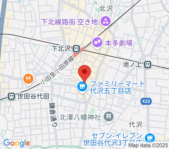 下北沢ラプソディーの地図