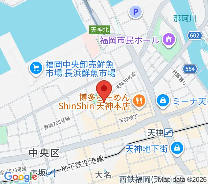 福岡DRUM Be-1の地図