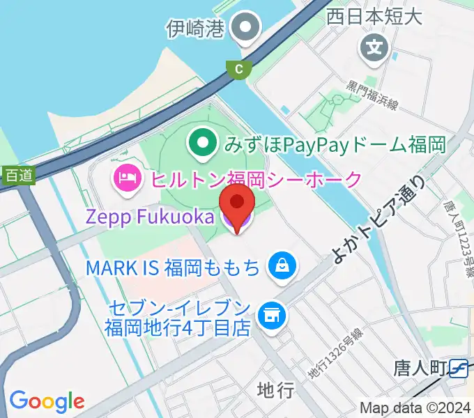 Zepp福岡の地図