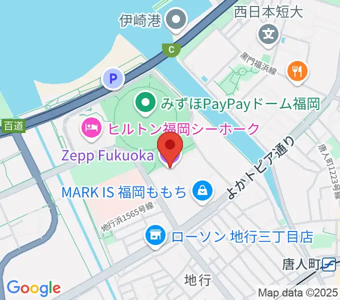 Zepp福岡の地図