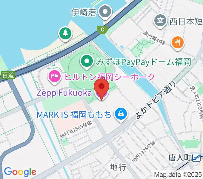 Zepp福岡の地図