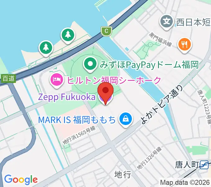 Zepp福岡の地図
