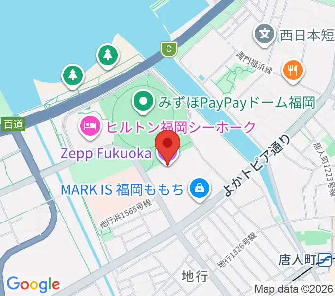 Zepp福岡の地図
