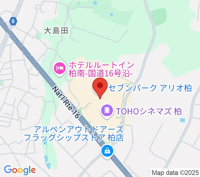 島村楽器セブンパークアリオ柏店の地図