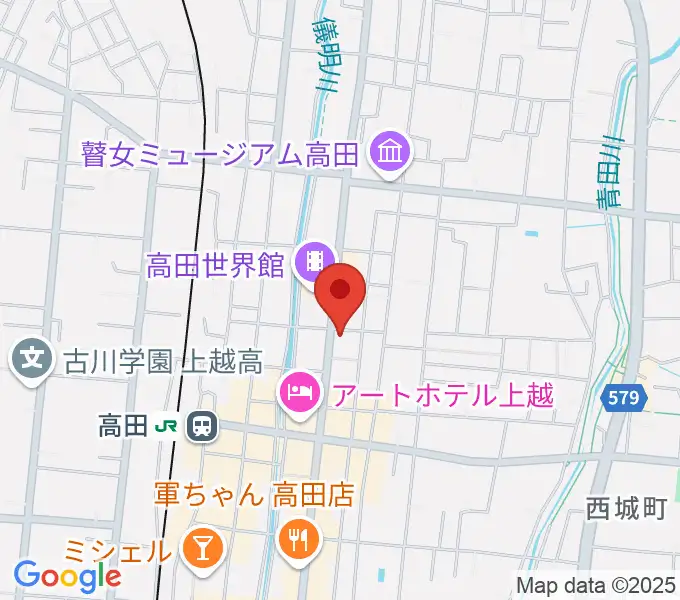 上越新堀ギター音楽院の地図