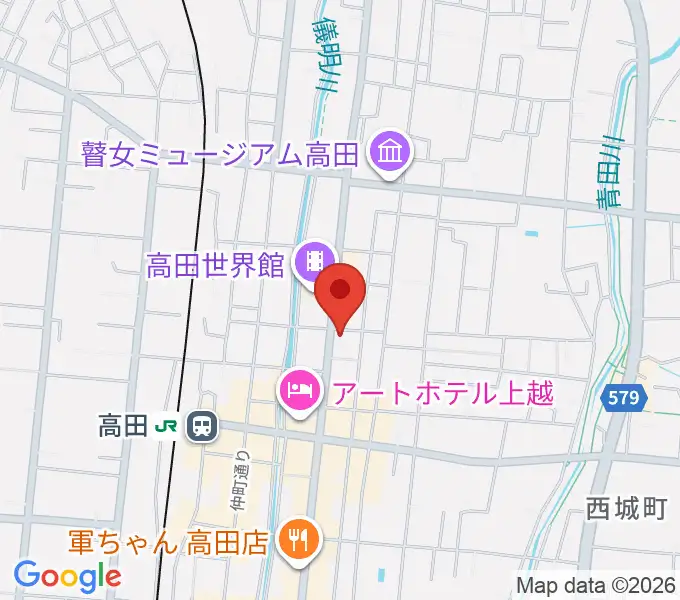 上越ギター教室の地図