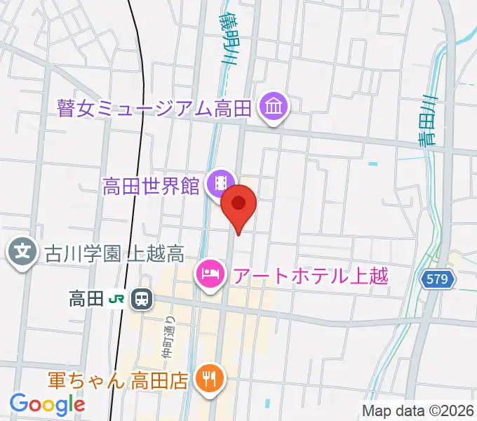 上越ギター教室の地図