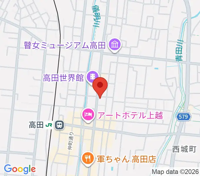 上越ギター教室の地図