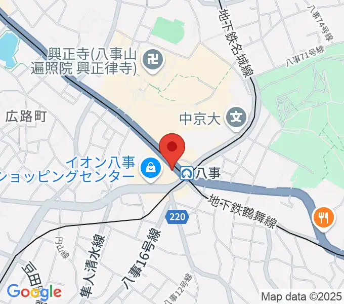 ポワンポワンスタジオ八事校の地図