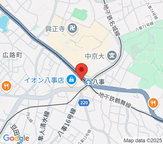 ポワンポワンスタジオ八事校の地図
