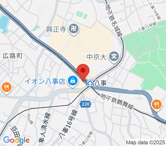 ポワンポワンスタジオ八事校の地図
