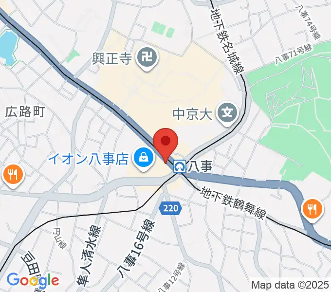 ポワンポワンスタジオ八事校の地図