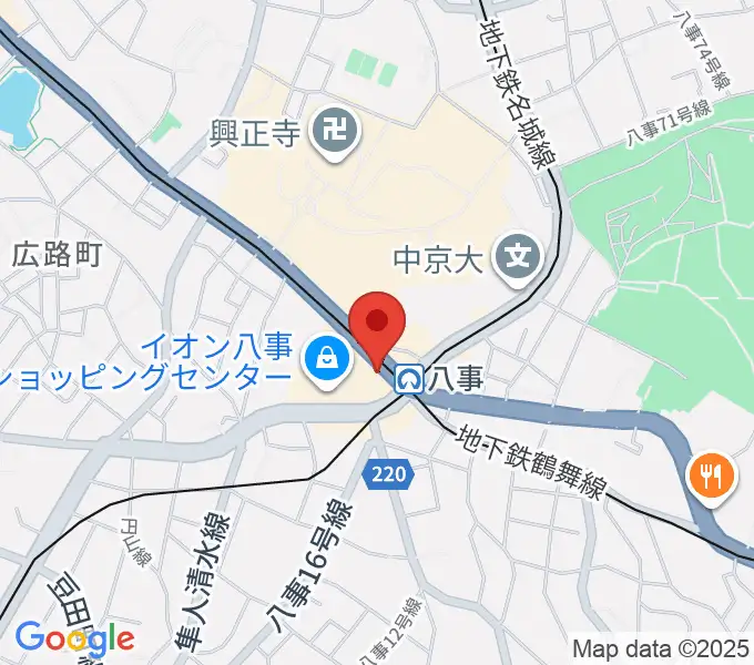 ポワンポワンスタジオ八事校の地図
